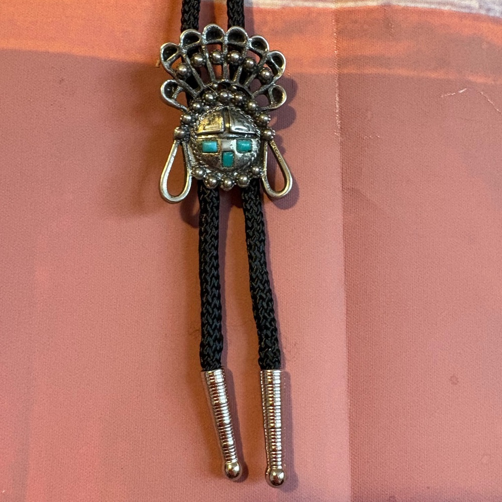🤎 Vintage Navajo-Inspired Sunface Bolo Tie